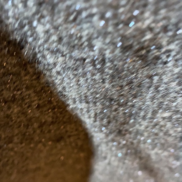 Grey and Metallic Blue Thread Cardigan Sweater - Picture 4 of 5